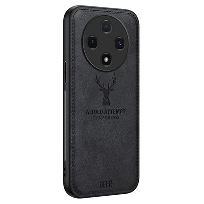 For Oppo Reno12 F 4G Case Deer Pattern Cloth Texture PU Leather Back Phone Cover