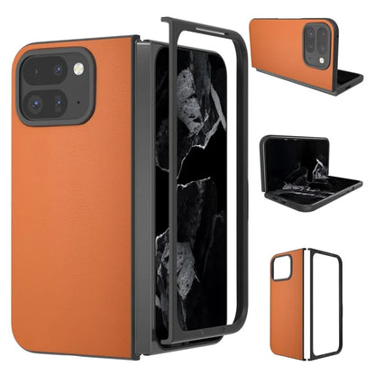 For Google Pixel 9 Pro Fold 5G Case Anti-Scratch PU Leather Coated PC Phone Cover