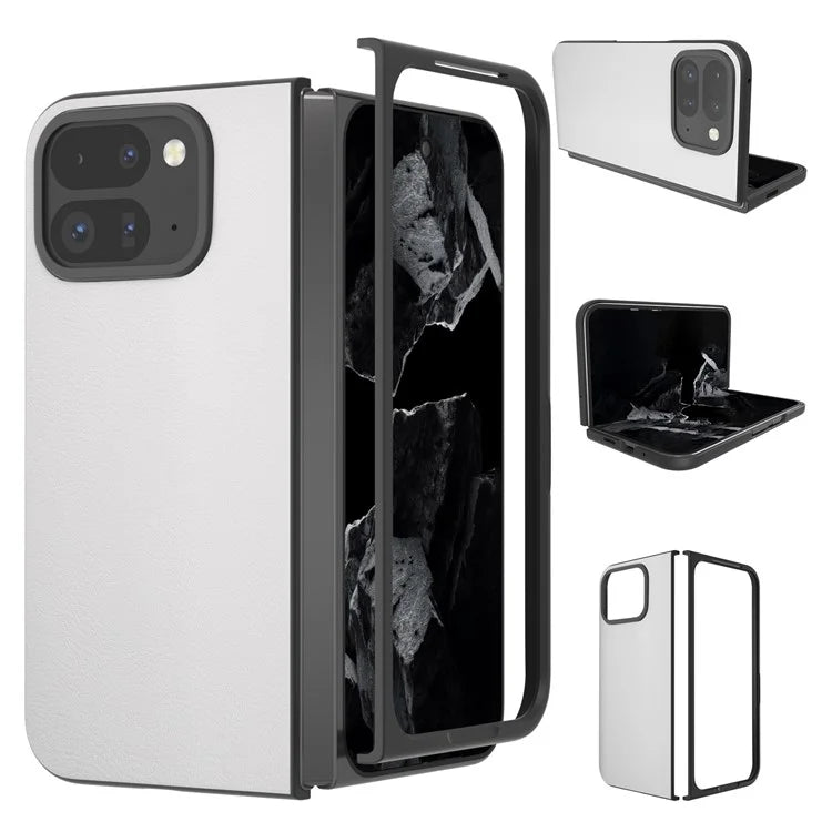 For Google Pixel 9 Pro Fold 5G Case Anti-Scratch PU Leather Coated PC Phone Cover