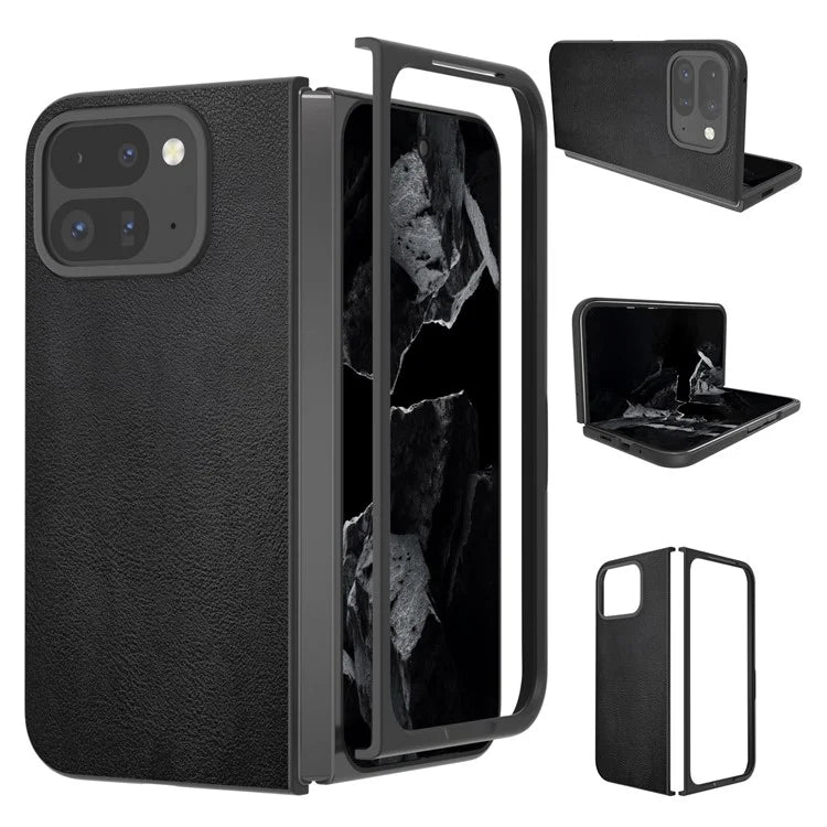 For Google Pixel 9 Pro Fold 5G Case Anti-Scratch PU Leather Coated PC Phone Cover