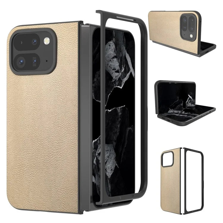 For Google Pixel 9 Pro Fold 5G Case Anti-Scratch PU Leather Coated PC Phone Cover