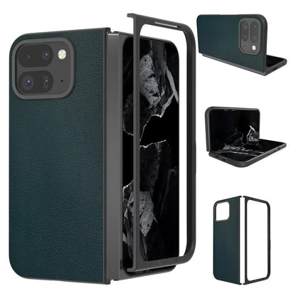 For Google Pixel 9 Pro Fold 5G Case Anti-Scratch PU Leather Coated PC Phone Cover