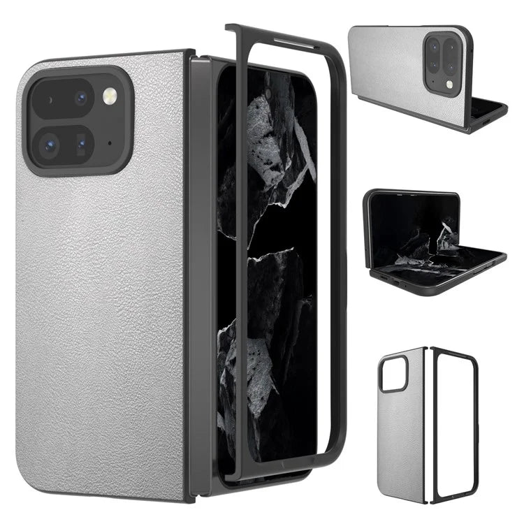 For Google Pixel 9 Pro Fold 5G Case Anti-Scratch PU Leather Coated PC Phone Cover