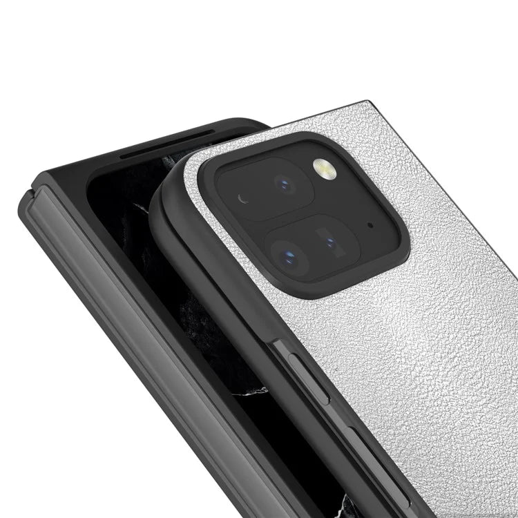 For Google Pixel 9 Pro Fold 5G Case Anti-Scratch PU Leather Coated PC Phone Cover