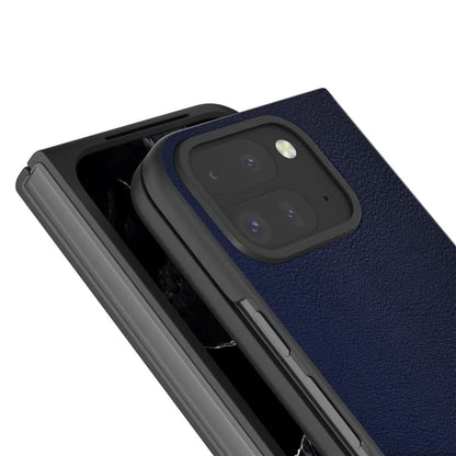 For Google Pixel 9 Pro Fold 5G Case Anti-Scratch PU Leather Coated PC Phone Cover
