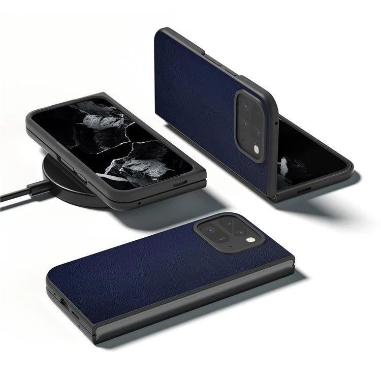 For Google Pixel 9 Pro Fold 5G Case Anti-Scratch PU Leather Coated PC Phone Cover