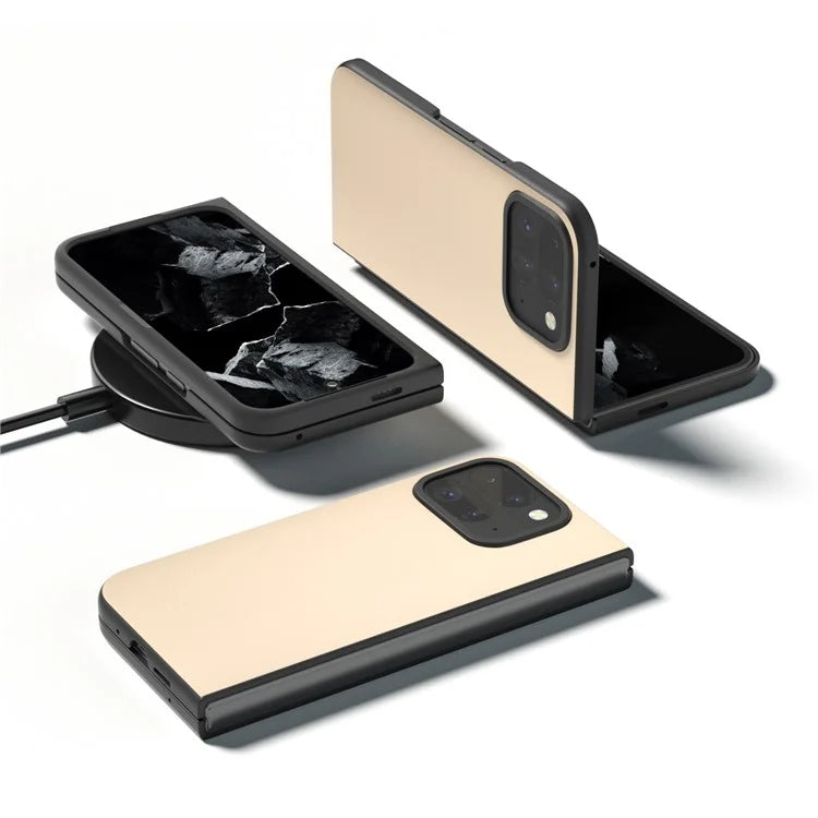 For Google Pixel 9 Pro Fold 5G Case Anti-Scratch PU Leather Coated PC Phone Cover