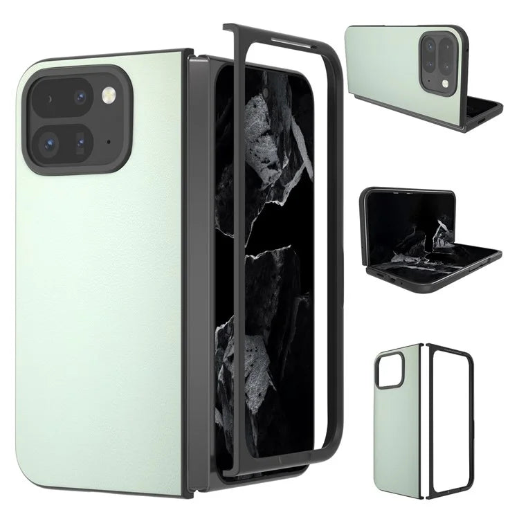For Google Pixel 9 Pro Fold 5G Case Anti-Scratch PU Leather Coated PC Phone Cover