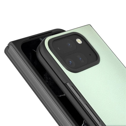 For Google Pixel 9 Pro Fold 5G Case Anti-Scratch PU Leather Coated PC Phone Cover