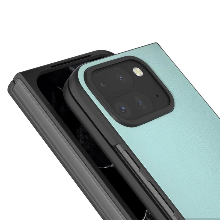 For Google Pixel 9 Pro Fold 5G Case Anti-Scratch PU Leather Coated PC Phone Cover