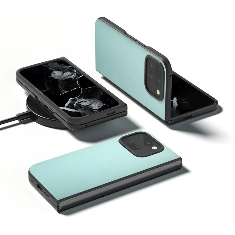 For Google Pixel 9 Pro Fold 5G Case Anti-Scratch PU Leather Coated PC Phone Cover