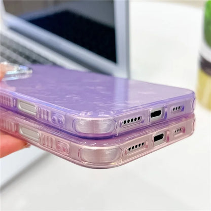 For iPhone 16 Pro Max Case IMD Textured PC+TPU Phone Cover with Glitter Ring Lens Protector
