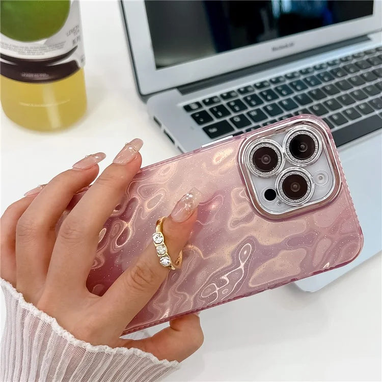 For iPhone 16 Pro Max Case Ring Holder PC+TPU IMD Phone Cover with Lens Film