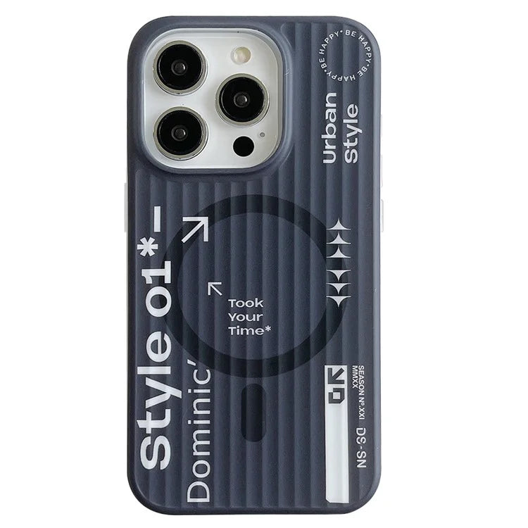 For iPhone 13 Pro Max Case Compatible with MagSafe Word Pattern PC+TPU Phone Cover