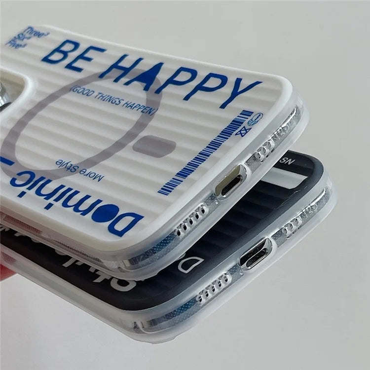 For iPhone 13 Pro Max Case Compatible with MagSafe Word Pattern PC+TPU Phone Cover