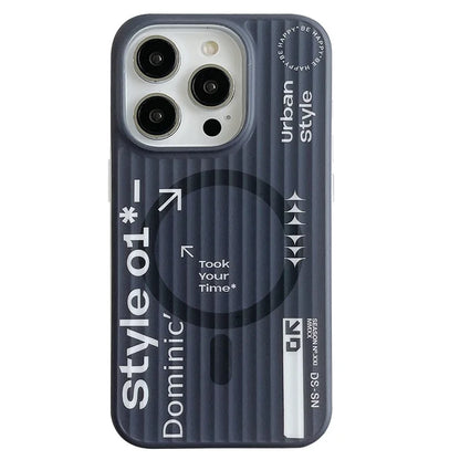 For iPhone 14 Pro Magnetic Case Word Pattern PC+TPU Phone Cover Drop Protection