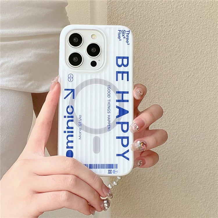 For iPhone 14 Pro Magnetic Case Word Pattern PC+TPU Phone Cover Drop Protection