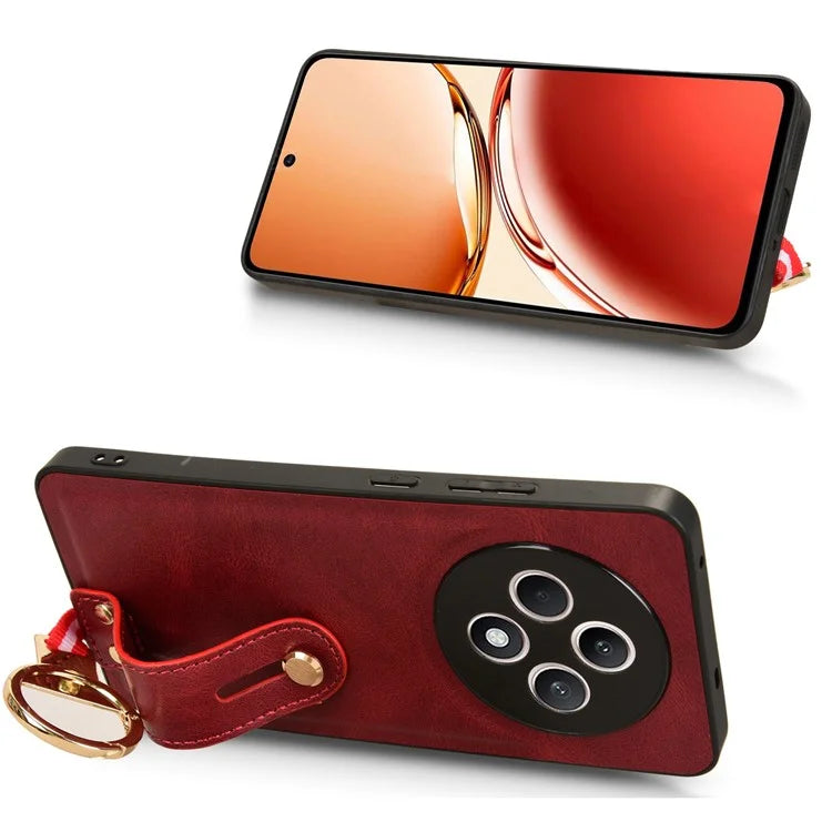 For Oppo Reno12 F 4G Case Wristband Kickstand Leather+PC+TPU Phone Cover with Bottle Opener