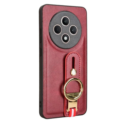 For Oppo Reno12 F 4G Case Wristband Kickstand Leather+PC+TPU Phone Cover with Bottle Opener