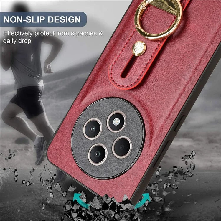 For Oppo Reno12 F 4G Case Wristband Kickstand Leather+PC+TPU Phone Cover with Bottle Opener