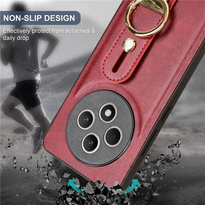 For Oppo Reno12 F 4G Case Wristband Kickstand Leather+PC+TPU Phone Cover with Bottle Opener