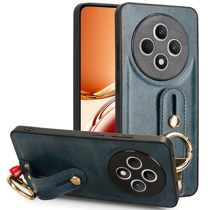 For Oppo Reno12 F 4G Case Wristband Kickstand Leather+PC+TPU Phone Cover with Bottle Opener