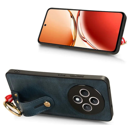 For Oppo Reno12 F 4G Case Wristband Kickstand Leather+PC+TPU Phone Cover with Bottle Opener
