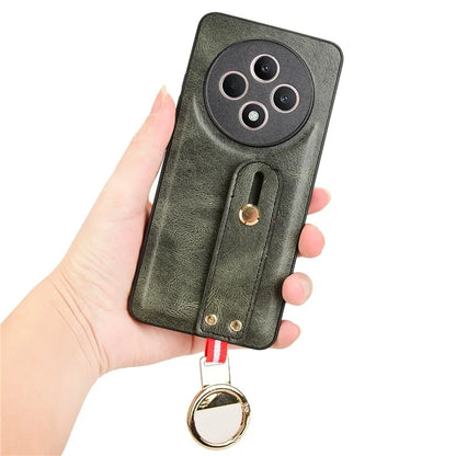 For Oppo Reno12 F 4G Case Wristband Kickstand Leather+PC+TPU Phone Cover with Bottle Opener