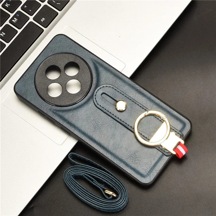 For Oppo Reno12 F 4G Case Wristband Kickstand Leather+PC+TPU Phone Cover with Bottle Opener