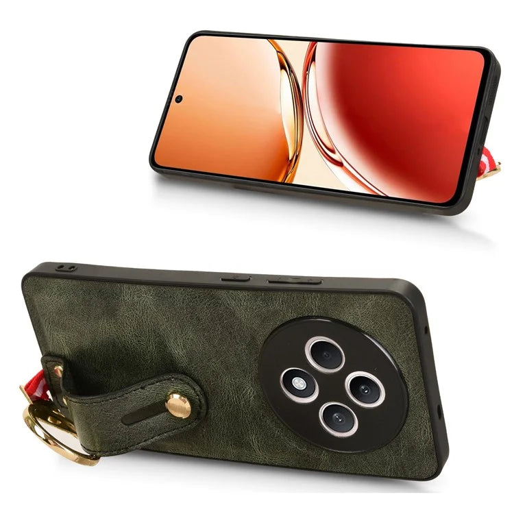 For Oppo Reno12 F 4G Case Wristband Kickstand Leather+PC+TPU Phone Cover with Bottle Opener
