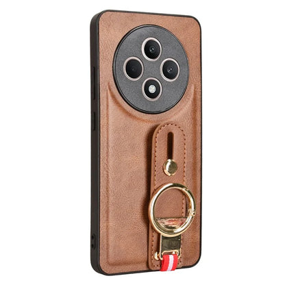 For Oppo Reno12 F 4G Case Wristband Kickstand Leather+PC+TPU Phone Cover with Bottle Opener