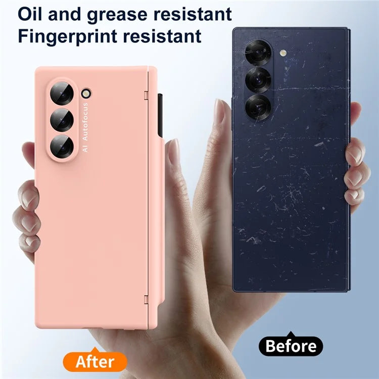 Macaron Series For Samsung Galaxy Z Fold6 5G Case PU Leather+PC Protective Phone Cover with Stylus