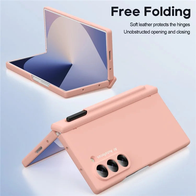 Macaron Series For Samsung Galaxy Z Fold6 5G Case PU Leather+PC Protective Phone Cover with Stylus