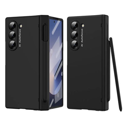 Macaron Series For Samsung Galaxy Z Fold6 5G Case PU Leather+PC Protective Phone Cover with Stylus