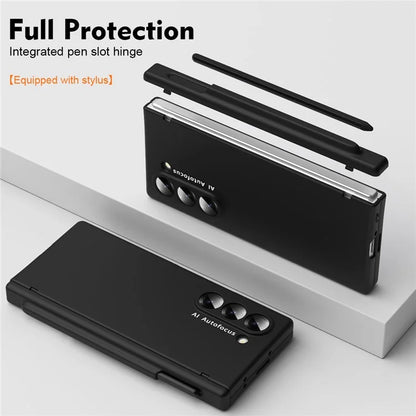 Macaron Series For Samsung Galaxy Z Fold6 5G Case PU Leather+PC Protective Phone Cover with Stylus