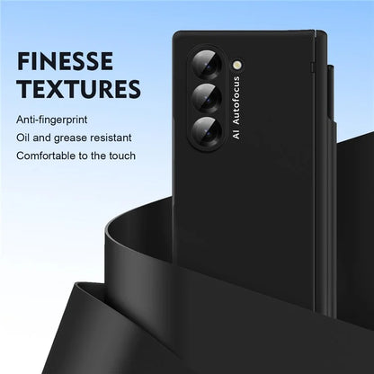 Macaron Series For Samsung Galaxy Z Fold6 5G Case PU Leather+PC Protective Phone Cover with Stylus