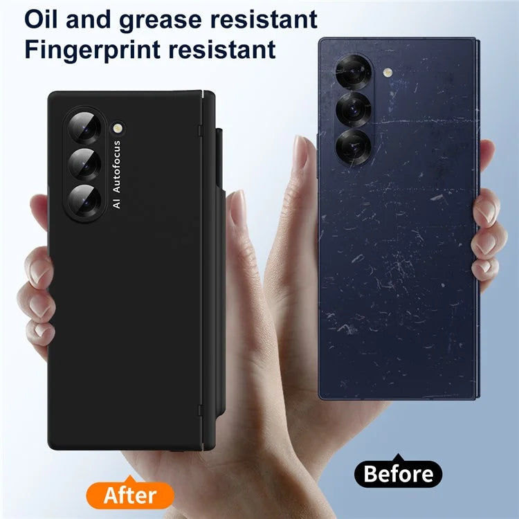 Macaron Series For Samsung Galaxy Z Fold6 5G Case PU Leather+PC Protective Phone Cover with Stylus