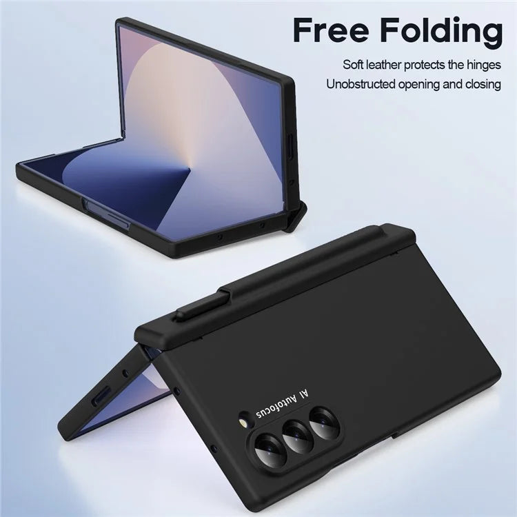 Macaron Series For Samsung Galaxy Z Fold6 5G Case PU Leather+PC Protective Phone Cover with Stylus