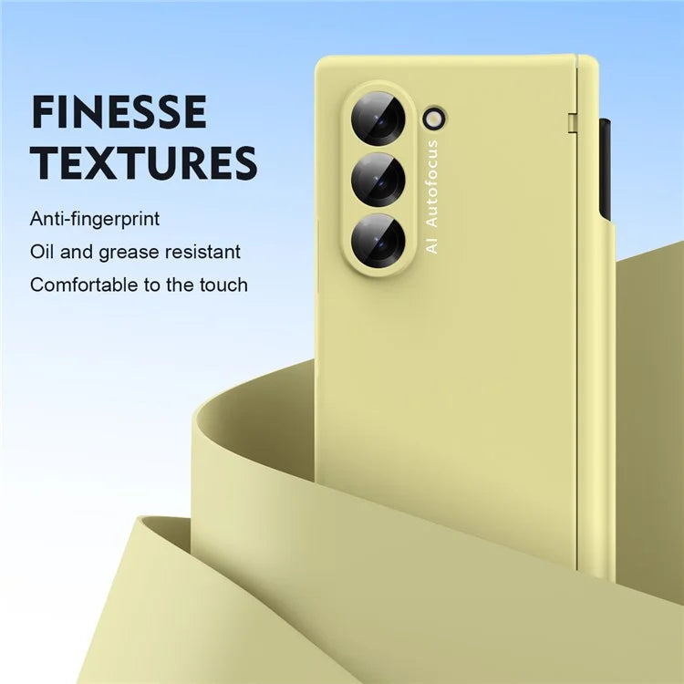 Macaron Series For Samsung Galaxy Z Fold6 5G Case PU Leather+PC Protective Phone Cover with Stylus