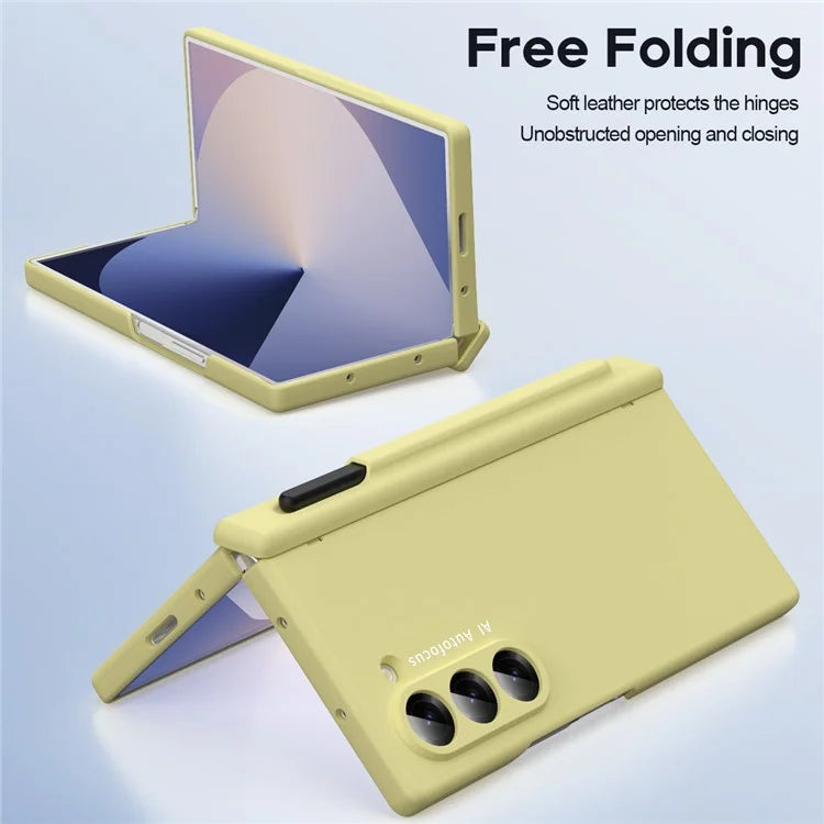 Macaron Series For Samsung Galaxy Z Fold6 5G Case PU Leather+PC Protective Phone Cover with Stylus