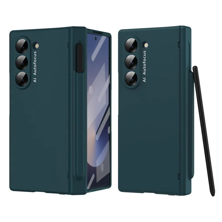 Macaron Series For Samsung Galaxy Z Fold6 5G Case PU Leather+PC Protective Phone Cover with Stylus