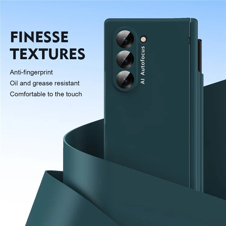 Macaron Series For Samsung Galaxy Z Fold6 5G Case PU Leather+PC Protective Phone Cover with Stylus