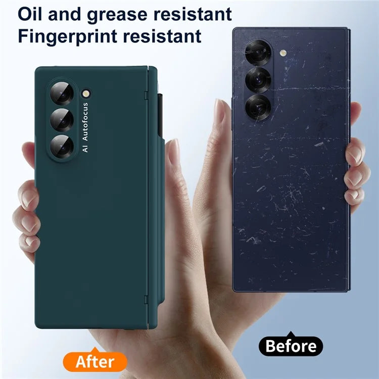 Macaron Series For Samsung Galaxy Z Fold6 5G Case PU Leather+PC Protective Phone Cover with Stylus
