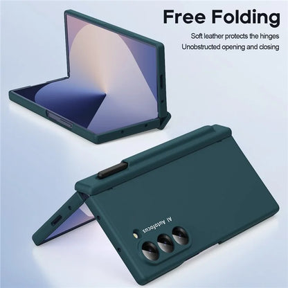 Macaron Series For Samsung Galaxy Z Fold6 5G Case PU Leather+PC Protective Phone Cover with Stylus