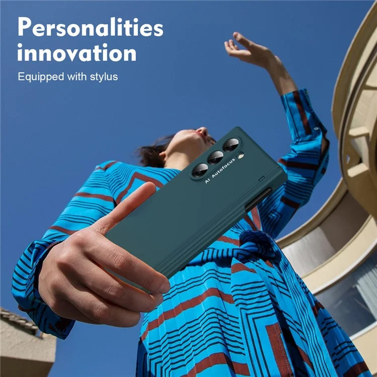 Macaron Series For Samsung Galaxy Z Fold6 5G Case PU Leather+PC Protective Phone Cover with Stylus
