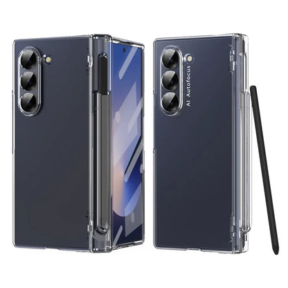 Macaron Series For Samsung Galaxy Z Fold6 5G Case PU Leather+PC Protective Phone Cover with Stylus