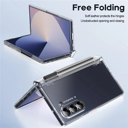 Macaron Series For Samsung Galaxy Z Fold6 5G Case PU Leather+PC Protective Phone Cover with Stylus