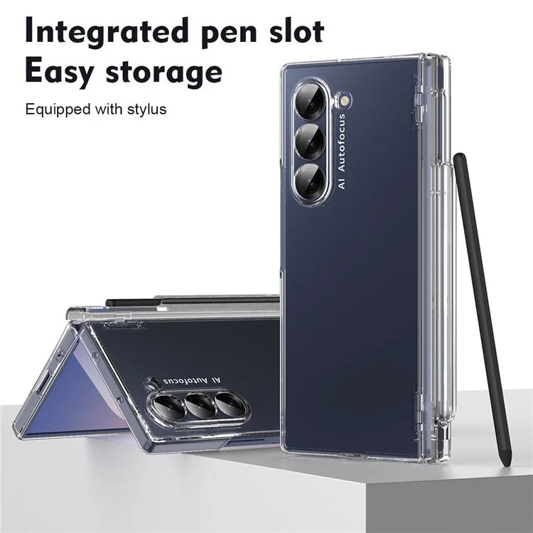 Macaron Series For Samsung Galaxy Z Fold6 5G Case PU Leather+PC Protective Phone Cover with Stylus