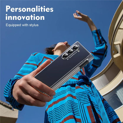 Macaron Series For Samsung Galaxy Z Fold6 5G Case PU Leather+PC Protective Phone Cover with Stylus