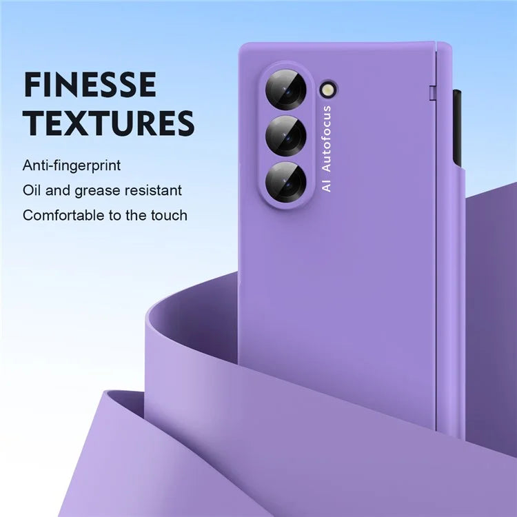 Macaron Series For Samsung Galaxy Z Fold6 5G Case PU Leather+PC Protective Phone Cover with Stylus